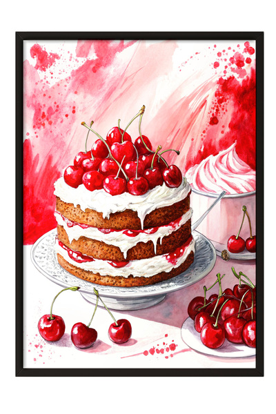 Zestia Tablou înrămat negru, Simfonia Cireșilor, Poster decorativ pentru bucă...