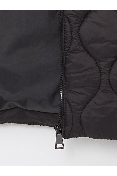 LC Waikiki Black Hooded Quilted Women's Puffer Vest