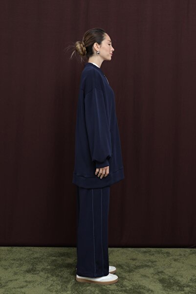 Puane Kadın Nakış Detaylı işlemeli Takım - 14305TKS - NAVY