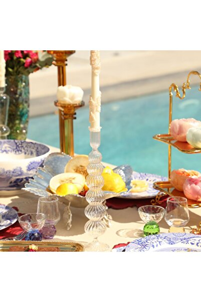 i love home glass El Yapımı Üfleme Cam Şamdan