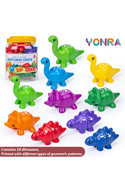 Choice1 لعبة ديناصور بتصميم رسومي متناسق مع دلو تخزين، ألعاب مونتيسوري للأطفا...