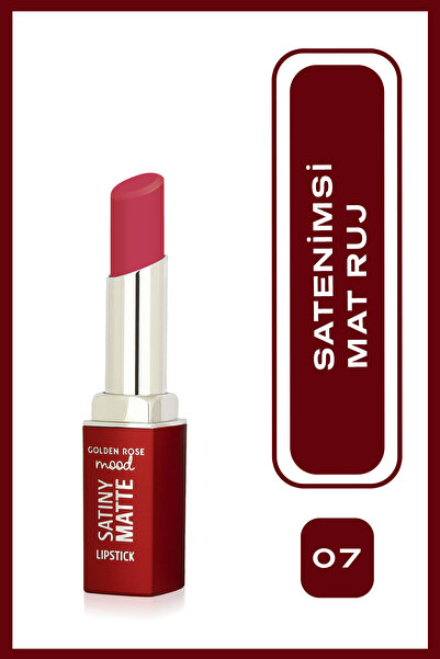 Golden Rose Mood Satiny Matte Lipstick No: 07 Berry Rouge - Nemlendirici Mat Ruj