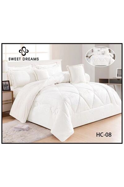 Gerenic Winter double bedspread, velvet, embossed fur, 8 pieces, quilt, size 230 x 250 cm - Verani