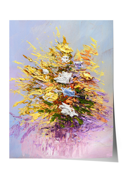 Zestia Poster fără ramă, model floral în tonuri pastelate, poster decorativ p...