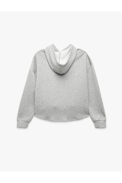 Koton Hooded Gray Women's Sweatshirt 6Wak10109Ek