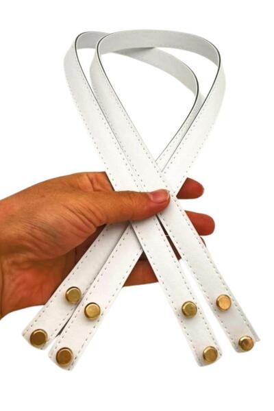 angel çanta aksesuar Angel Bag Accessory 70X1.8 cm Faux Leather White Color Screw Bag Handle