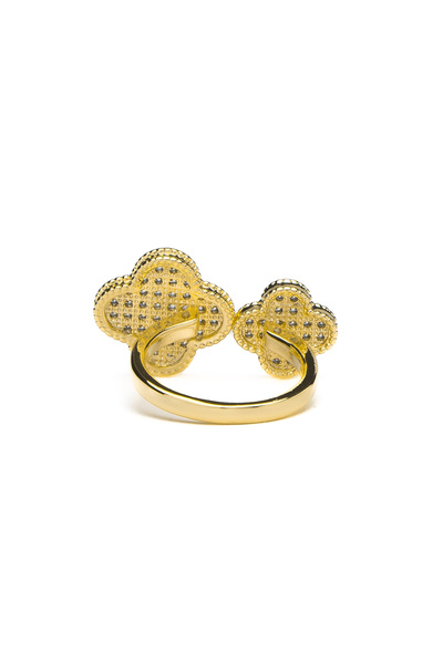 ElectraStore Inel Gold Double Flower Alhambra