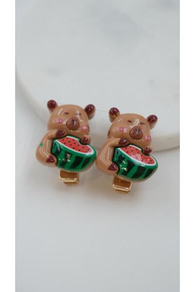 Jerie Mini Kapibara Detaylı 2'li Klips Toka Seti