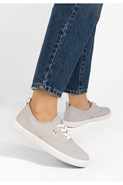 B T Shoes Šedé dámské plátěné tenisky Mikki