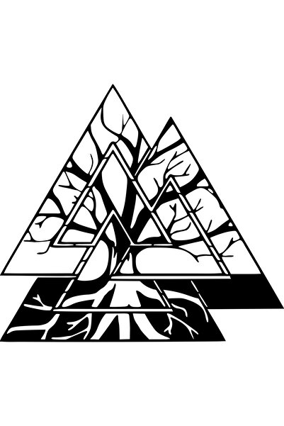 OEM Decor perete Copac din Triunghiuri HH709 din lemn - 22 L x 20 H (cm)