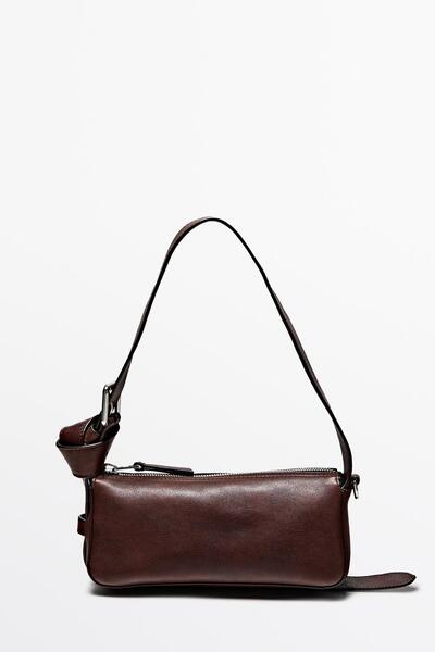 Massimo Dutti Tokalı küçük napa deri çanta