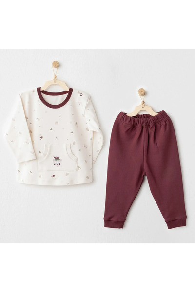 andywawa خزانة ملابس AC26184 طراز My 1 St، طقم من قطعتين، لون بورجوندي