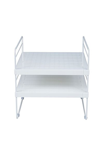 OEM Delinia extendable organizer – 2-tier white shelf for small spaces