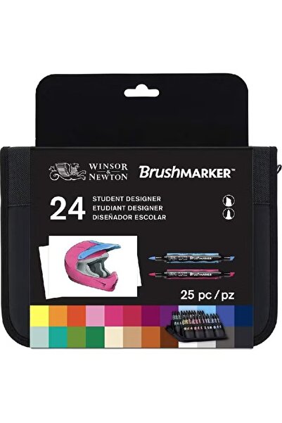Winsor and Newton Brush Marker Student Designer - Wallet Set (24 Colors) Graphic