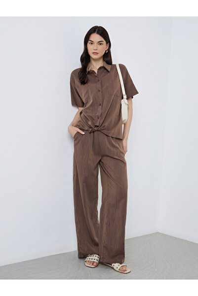 Take Two By Styli Knotted Detail Buttoned Shirt and Pants Co-Ords
