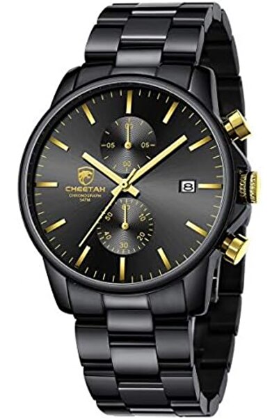 GOLDEN HOUR Fashion Business Mens Watches with Stainless Steel Waterproof Chronograph Quartz Watch f