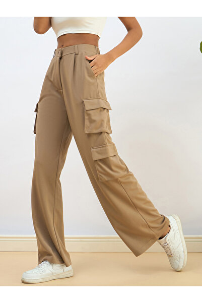 Sassafras By Styli Women Beige Comfort Fit Cargo Pants