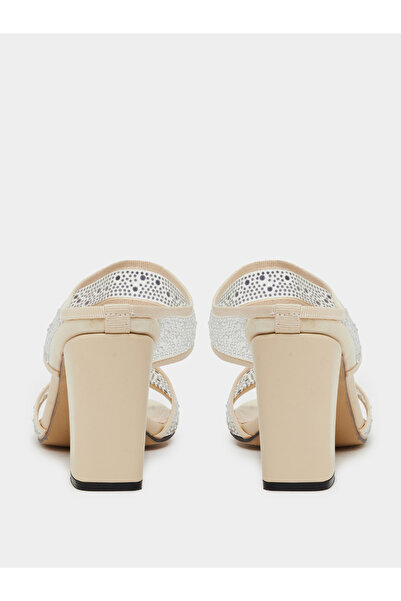 Take Two By Styli Rhinestone Embellished Two Strap Block Heel Sandals