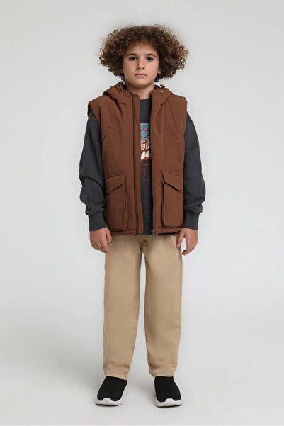 HAUSEkids 4-14 Years Old Nord Layer Boy's Vest-Mocca