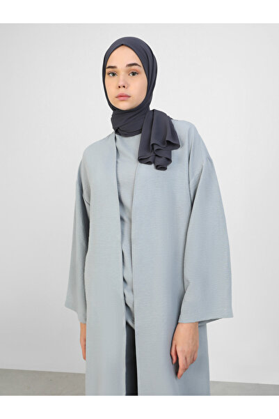 Refka By Styli Grey Sleeveless Ruched Top with Kimono and Trousers Co-Ords
