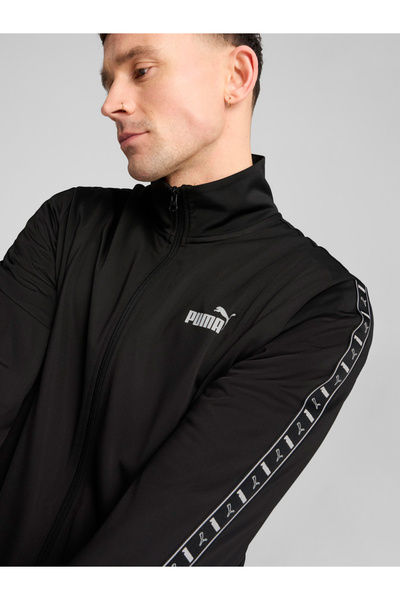 Puma طقم جاكيت وبنطال رياضي بتفاصيل شعار لاصق