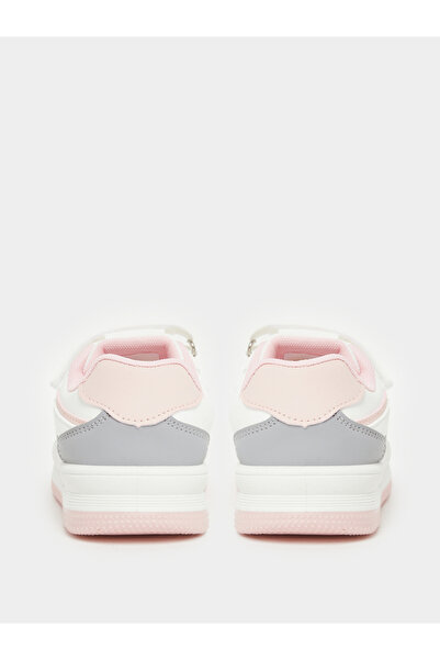 Styli Girls White Contrast Panel Sneakers