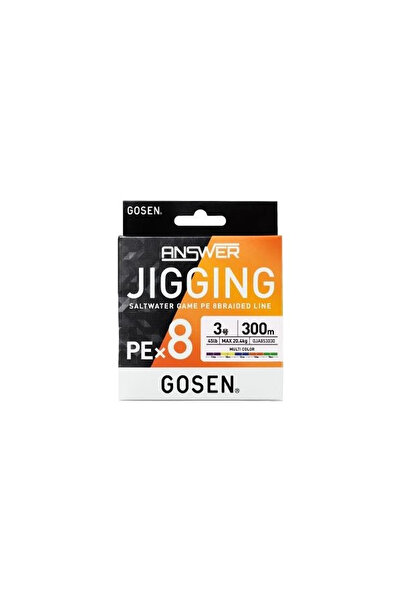 GOSEN Jigging Answer PE 8 Örgü 300 Mt. Multi Color İp Misina 4 PE 55LB 0.33mm