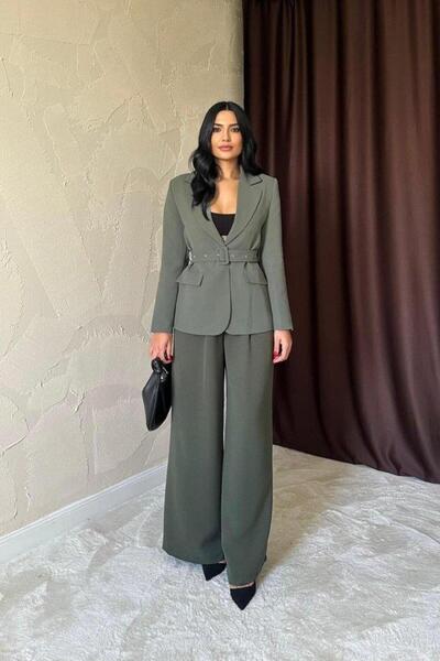 Asil Acar Home Jachetă kaki cu buzunar și curea