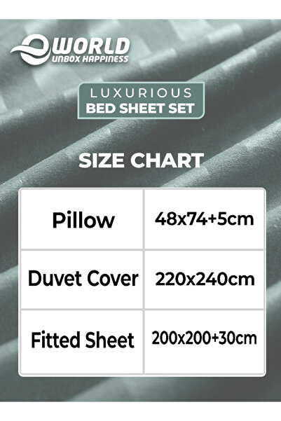 Eworld 4 Piece King Size White Striped Bedding Set – Microfiber Duvet Cover, Fitted Sheet & 2 Pillowcases