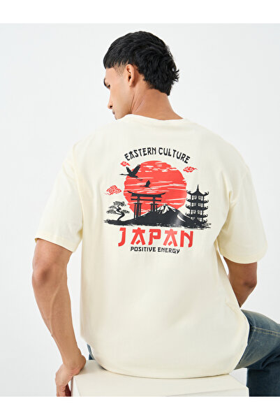 Styli Men Oversized Japanese Graphic Back Print T-Shirt