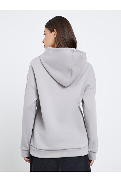 Take Two By Styli Women Grey Slogan Print Hoodie