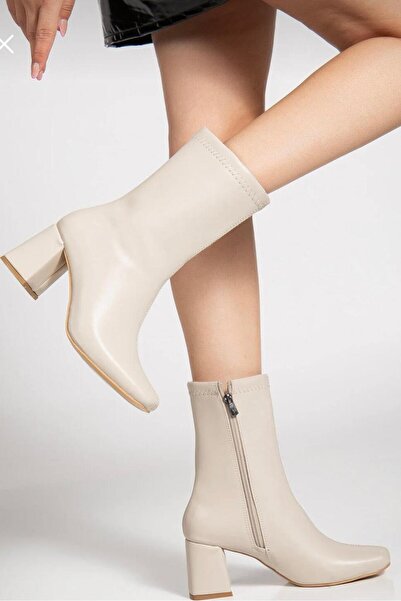 yezy shoes Γυναικείες μπότες με φερμουάρ με τακούνι μεσαίου μεγέθους