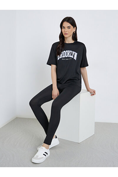 Take Two By Styli Slogan Print T-Shirt and Leggings Co-Ords