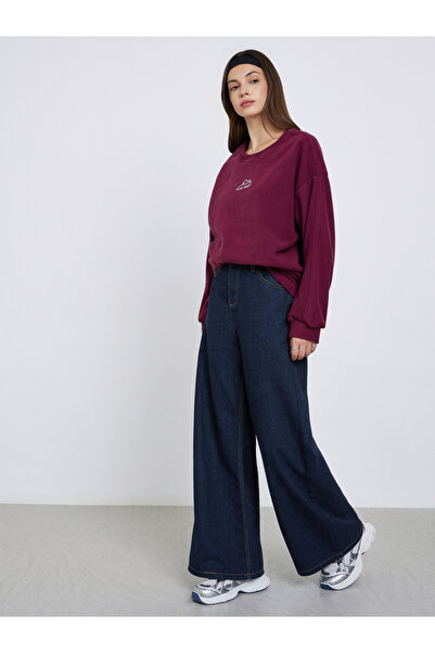 Take Two By Styli Women Maroon Embroidered Sweatshirt