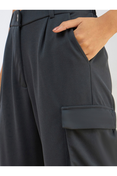 Sassafras By Styli Women Navy Comfort Fit Korean Cargo Pants