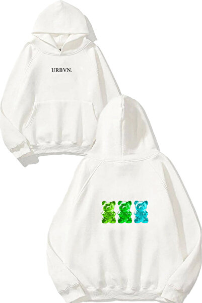 urbvn سويت شيرت أبيض كبير الحجم مطبوع بتصميم Gummy Bears