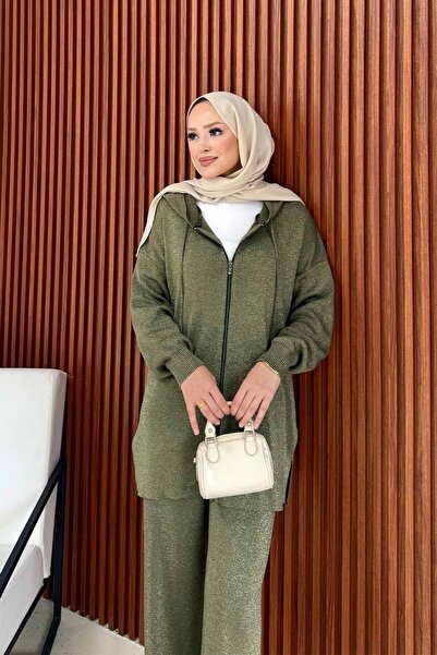 Melike Tatar Σετ Πλεκτά Ενδύματα Ασημί 32-7500