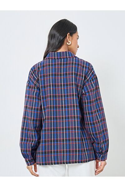 Take Two By Styli Checked Buttoned Oversized Shirt