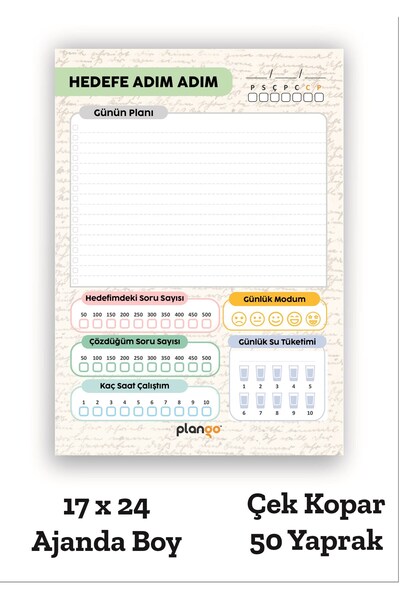 Plango Sınav Planlayıcı Model 1 - Çek Kopar Sınav Planlama Defteri - TYT - AYT - LGS - KPSS - DGS Sı
