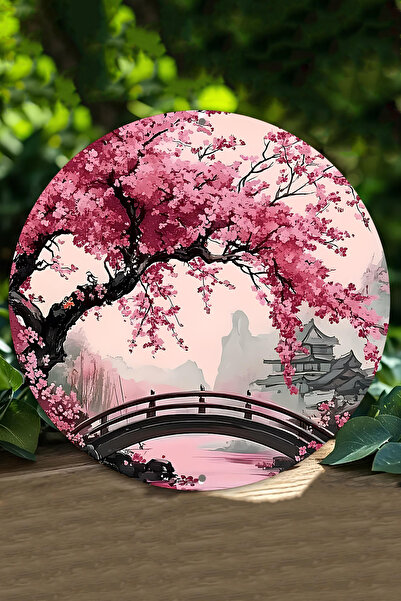 kutuTR JAPON KİRAZ ÇİÇEĞİ TEMALI UV Baskılı 3D GÜRÜNÜMLÜ MDF DUVAR SÜSÜ – 33x...