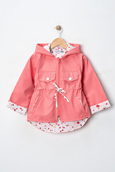 Seramis kız Çocuk Yağmurluk – Kapüşonlu renkli astarlı su geçirmeyen Mevsimli...