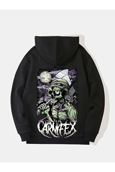 MAGORS Φούτερ με κουκούλα από βαμβακερό ύφασμα με στάμπα CARNIFEX, μακρυμάνικ...