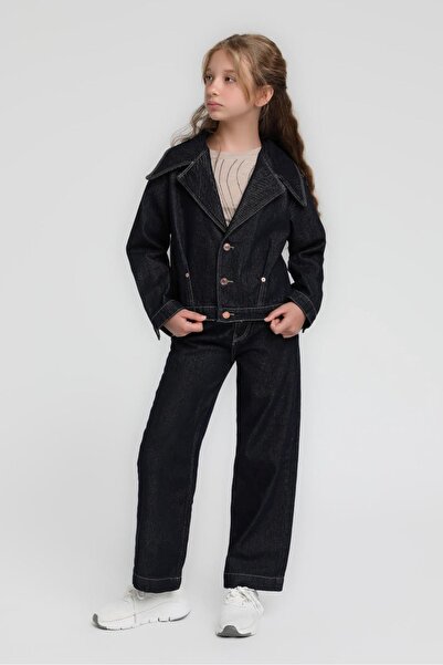 HAUSEkids طقم ستيلا جين للفتيات من سن 9 إلى 14 سنة - نيلي