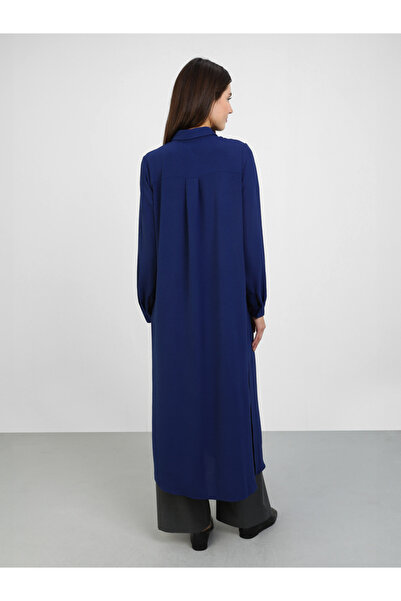 Refka By Styli Women Navy Blue Longline Tunic Top