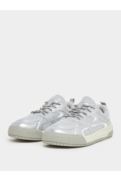 Styli Metallic Panelled Lace Up Sneakers