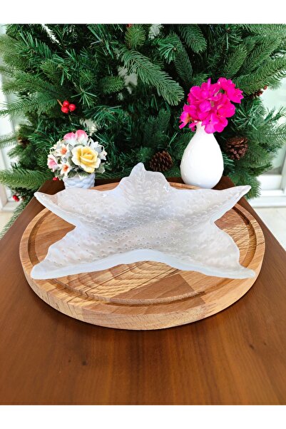 Madame Coco Astree Dekoratif Tabak - Büyük Boy - 26 Cm - Beyaz - 1 Adet