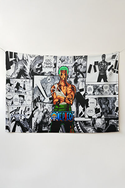 Charmbi One Piece Yatay Duvar Örtüsü – Anime Temalı Kaliteli Kumaş, Oda Dekoru Tapestry Duvar Halısı