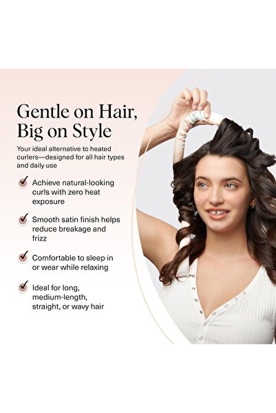 Kitsch Satin Heatless Curling Set - Hair Rollers for Heatless Curls (Sunset Tie Dye)