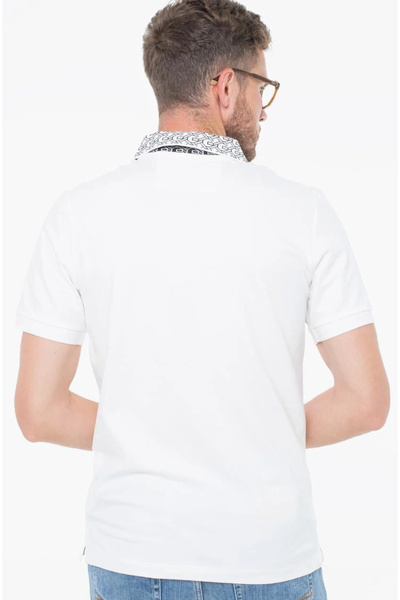 Guess Ανδρικό μπλουζάκι πόλο λευκό λεπτή εφαρμογή Lyle M5YP60K7O64-G018