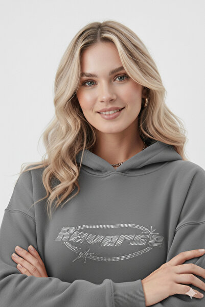 dwnwear supradimensionat Stone cu imprimeu Winter 3 Thread Ş cu căptușeală di...